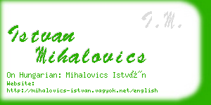 istvan mihalovics business card